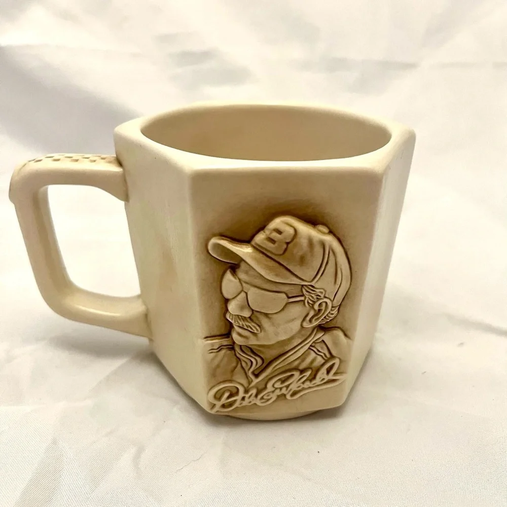Vintage Dale Earnhardt NASCAR 3D Ceramic Mug - Collectible Racing Cup EUC